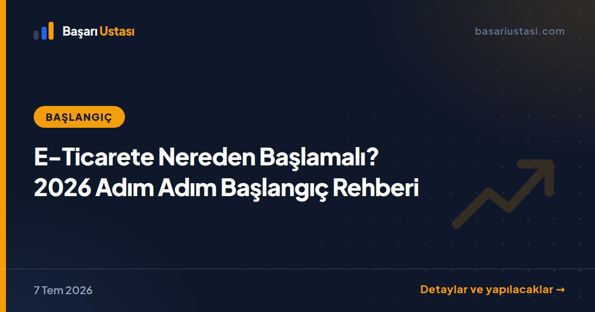 E-Ticarete Nereden Başlamalı? 2026 Adım Adım Başlangıç Rehberi