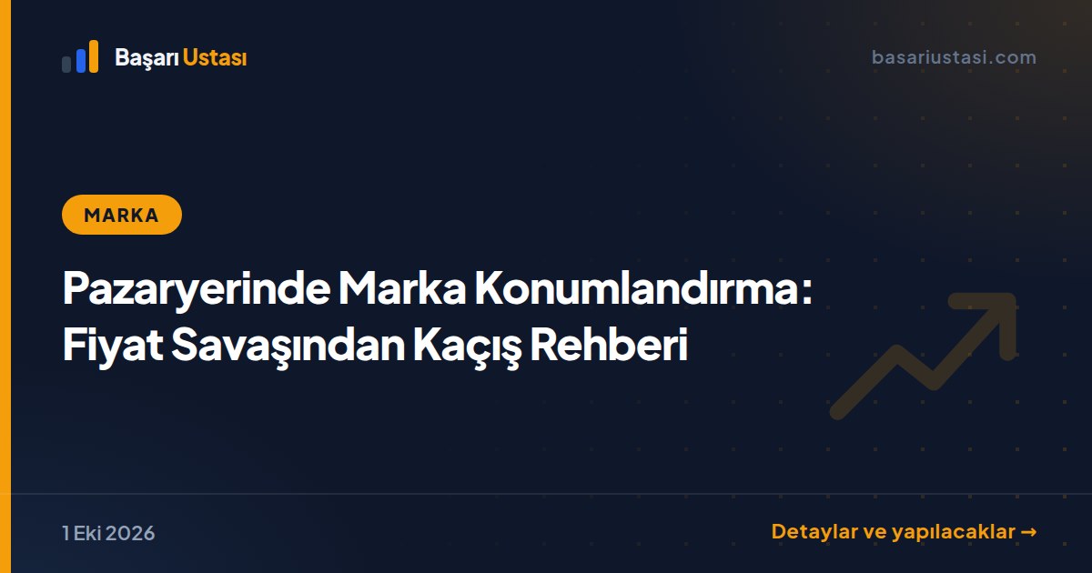Pazaryerinde Marka Konumlandırma: Fiyat Savaşından Kaçış Rehberi