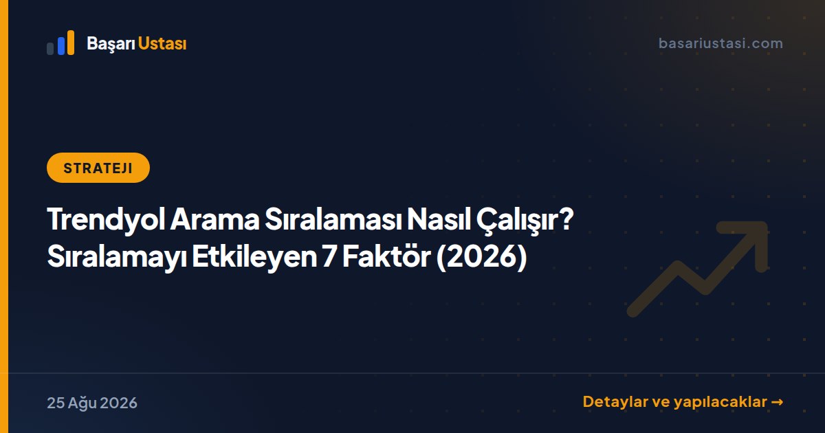 Trendyol Arama Sıralaması Nasıl Çalışır? Sıralamayı Etkileyen 7 Faktör (2026)
