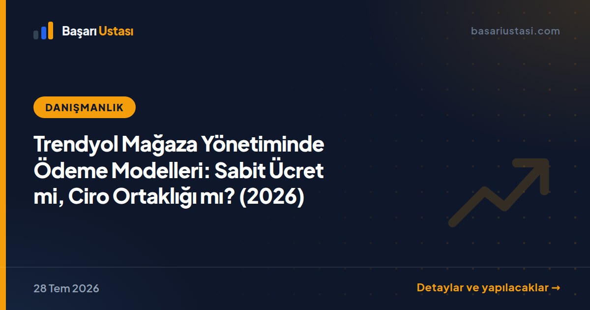 Trendyol Mağaza Yönetiminde Ödeme Modelleri: Sabit Ücret mi, Ciro Ortaklığı mı? (2026)