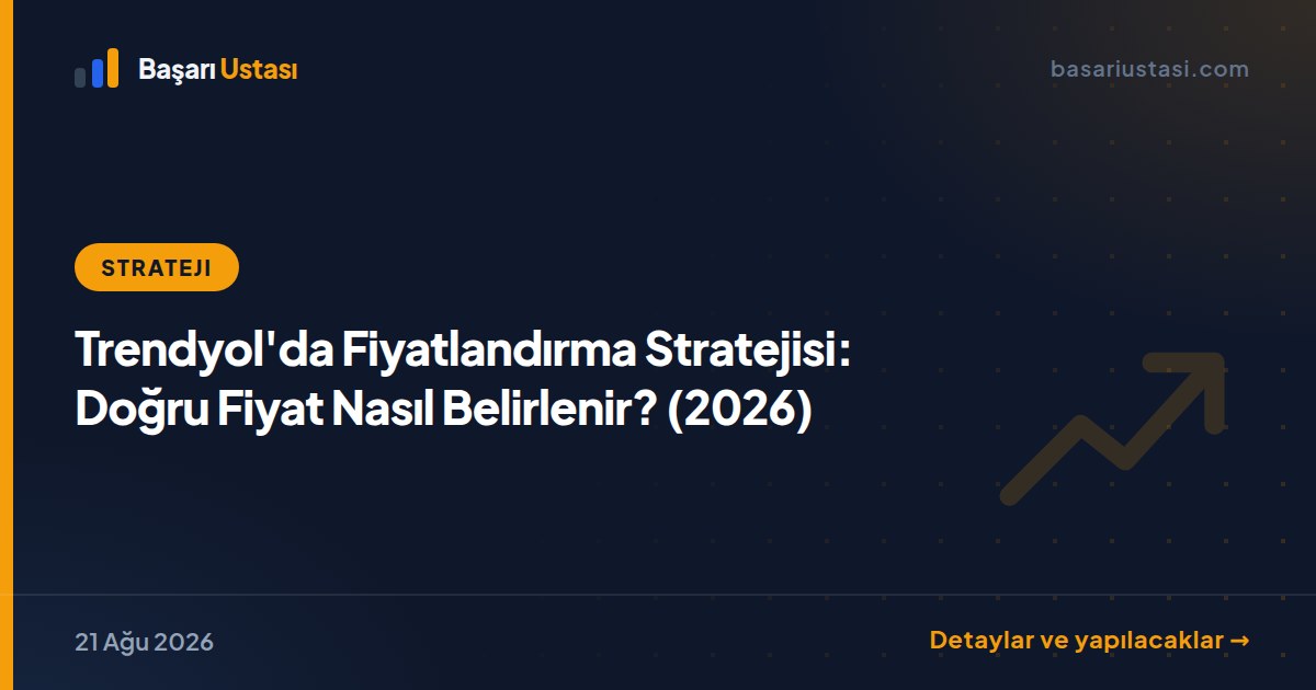 Trendyol'da Fiyatlandırma Stratejisi: Doğru Fiyat Nasıl Belirlenir? (2026)