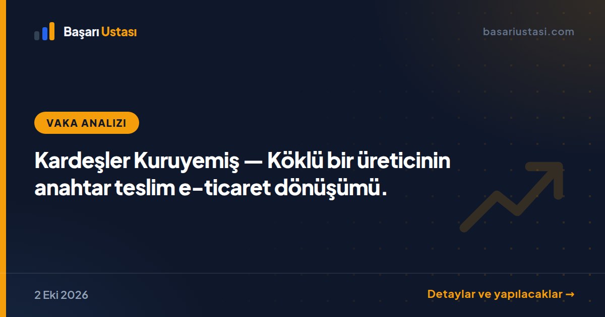 Kardeşler Kuruyemiş — Köklü bir üreticinin anahtar teslim e-ticaret dönüşümü.