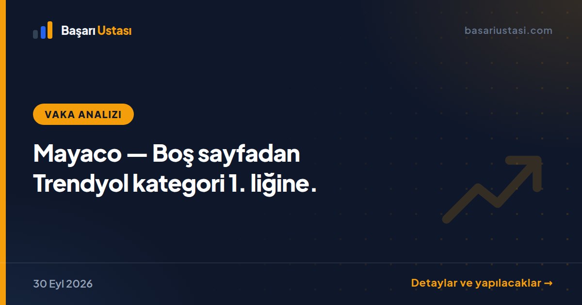Mayaco — Boş sayfadan Trendyol kategori 1. liğine.