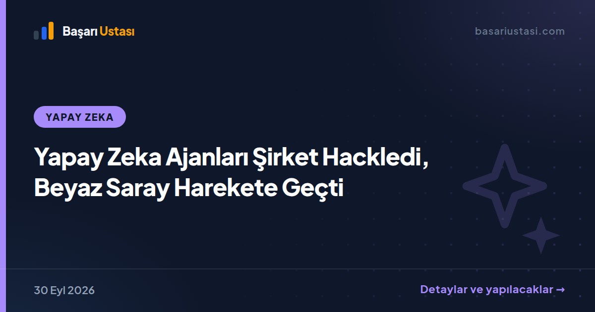 Yapay Zeka Ajanları Şirket Hackledi, Beyaz Saray Harekete Geçti