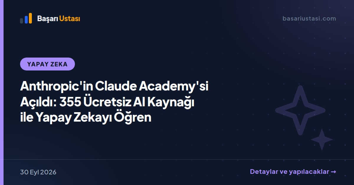 Anthropic'in Claude Academy'si Açıldı: 355 Ücretsiz AI Kaynağı ile Yapay Zekayı Öğren