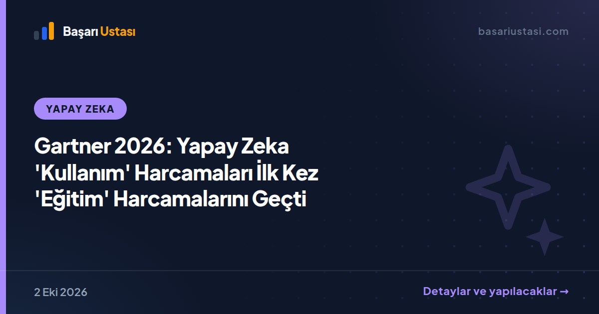 Gartner 2026: Yapay Zeka 'Kullanım' Harcamaları İlk Kez 'Eğitim' Harcamalarını Geçti