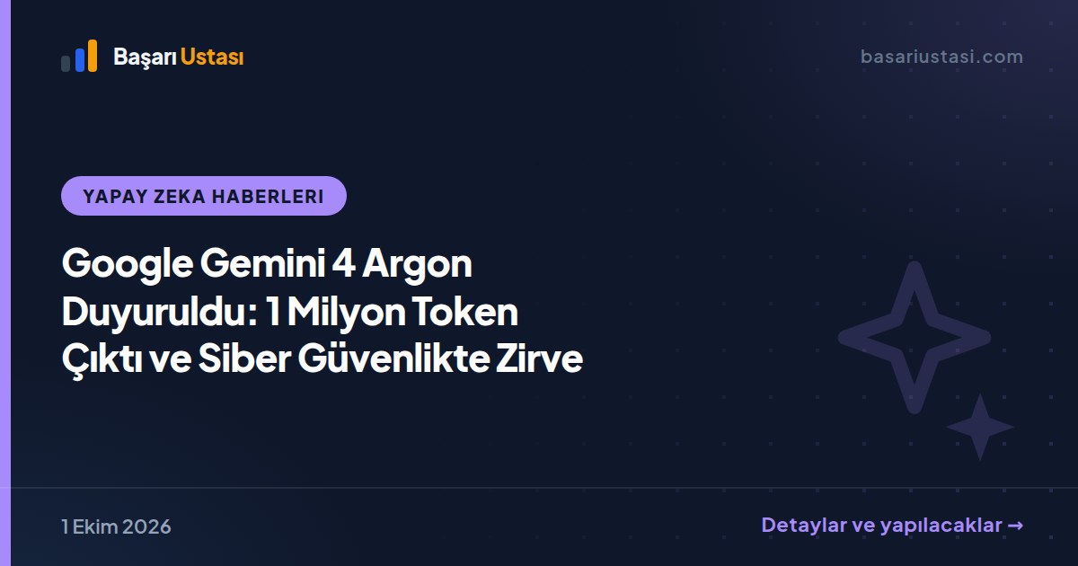 Google Gemini 4 Argon Duyuruldu: 1 Milyon Token Çıktı ve Siber Güvenlikte Zirve