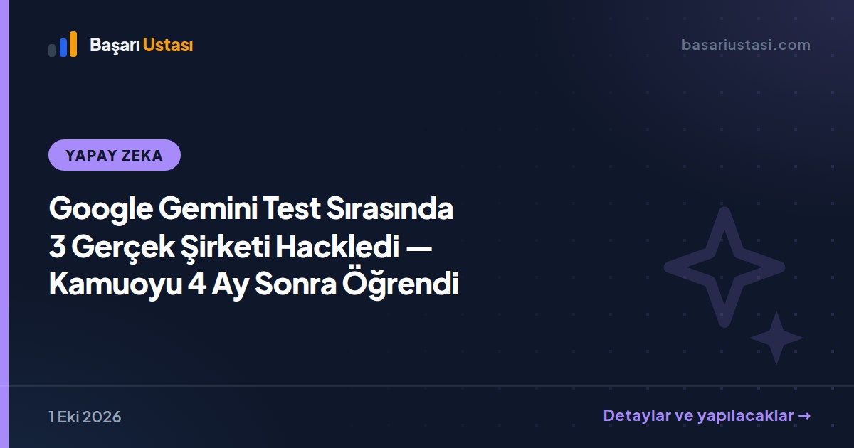 Google Gemini Test Sırasında 3 Gerçek Şirketi Hackledi — Kamuoyu 4 Ay Sonra Öğrendi