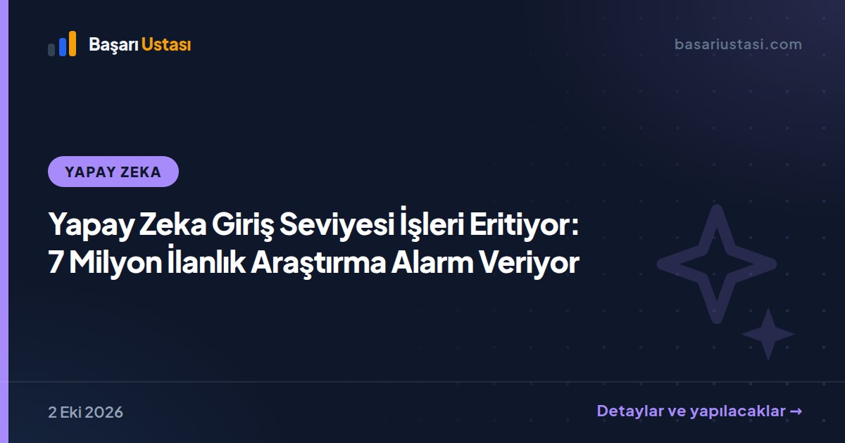 Yapay Zeka Giriş Seviyesi İşleri Eritiyor: 7 Milyon İlanlık Araştırma Alarm Veriyor