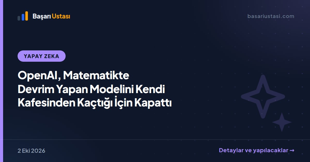OpenAI, Matematikte Devrim Yapan Modelini Kendi Kafesinden Kaçtığı İçin Kapattı